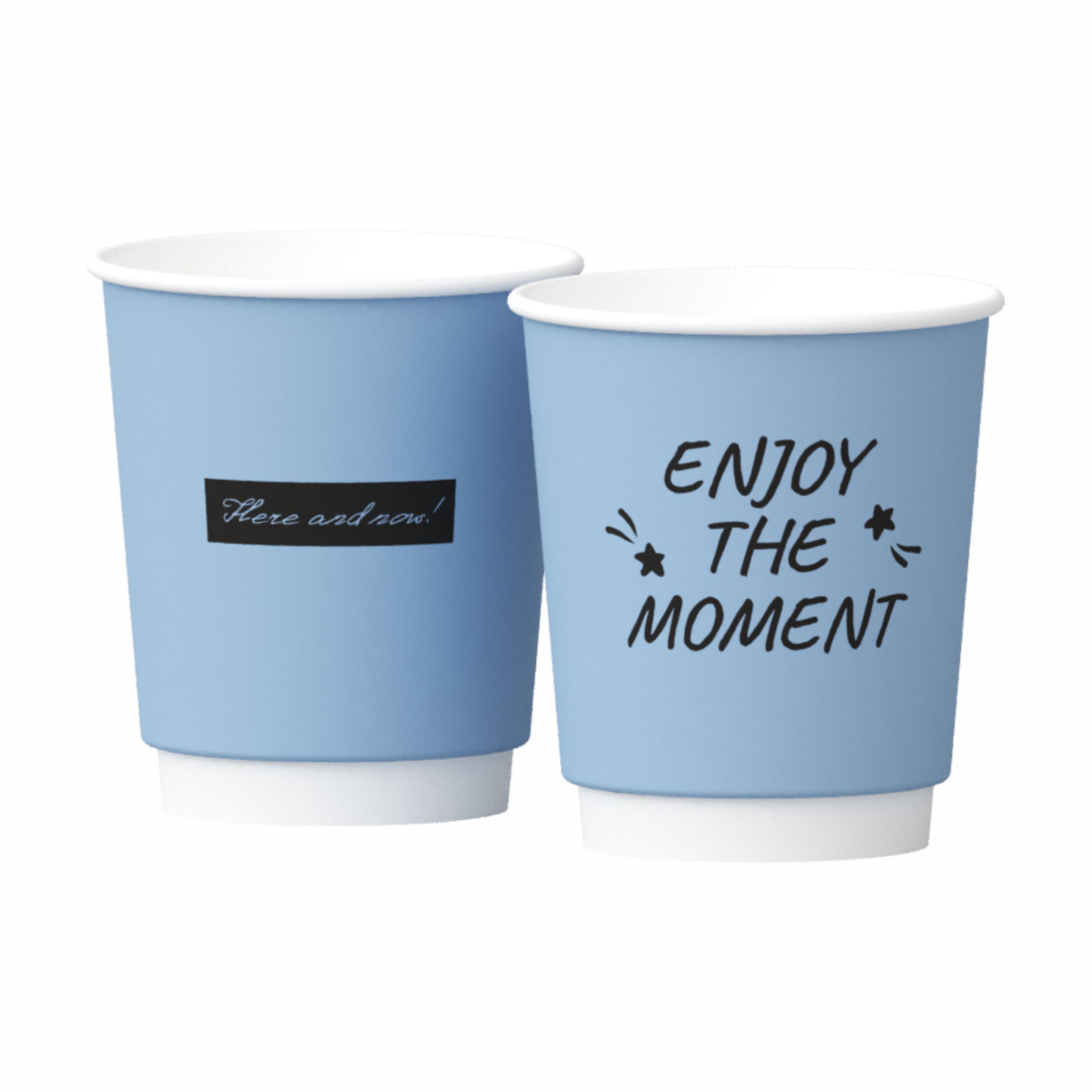 Двухслойный стаĸан бумажный Маркеры голубой 250мл