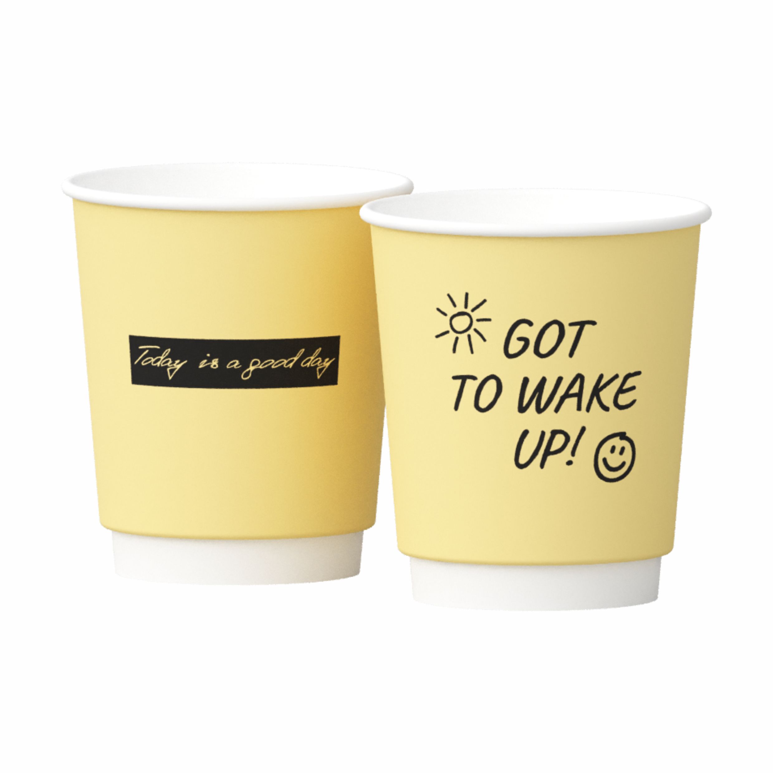 Двухслойный стаĸан бумажный Маркеры жёлтый 250мл