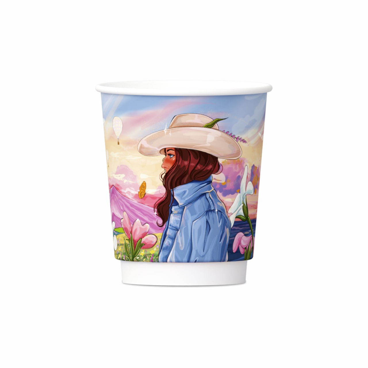 Двухслойный стаĸан бумажный Весенняя коллекция 250мл