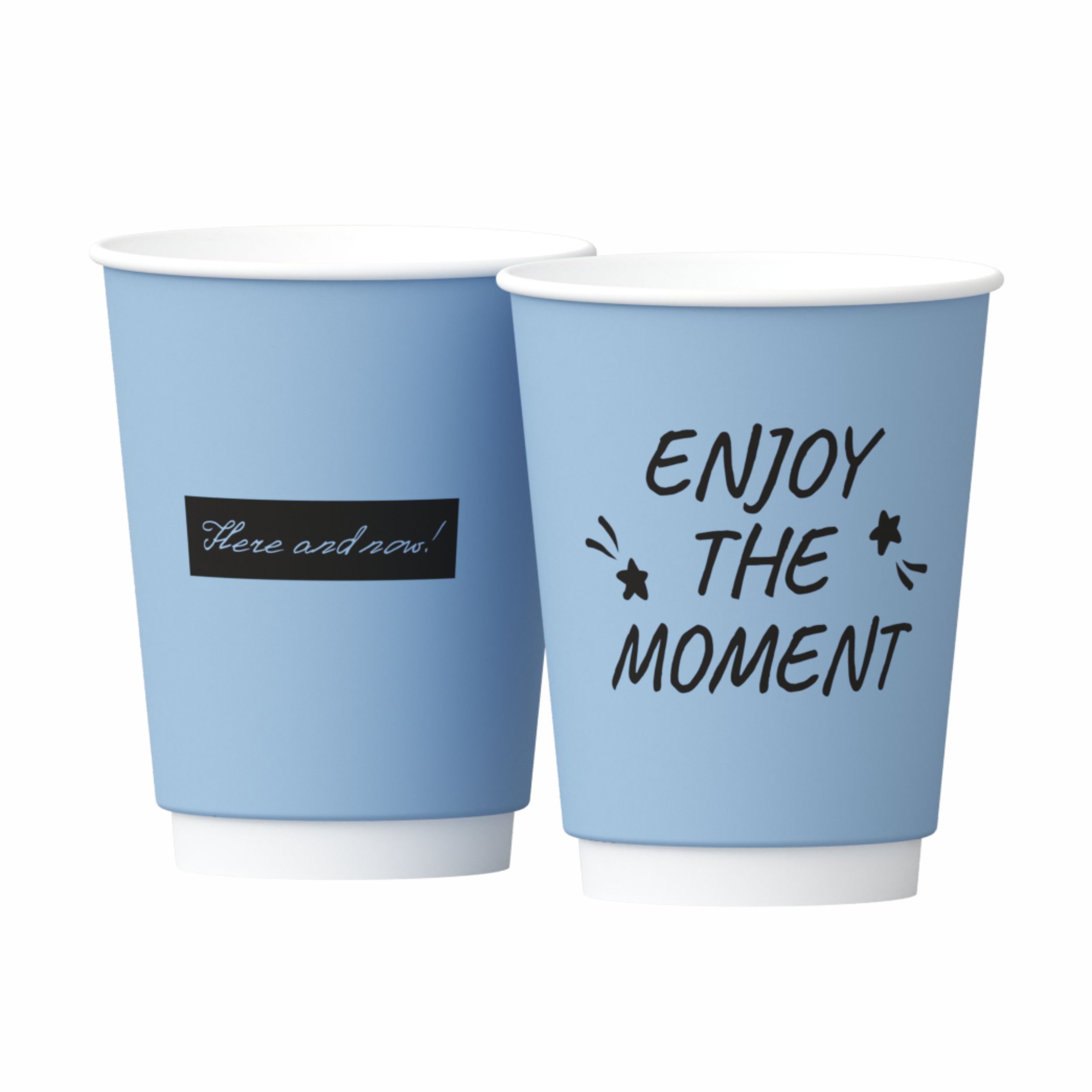 Двухслойный стаĸан бумажный Маркеры голубой 350мл