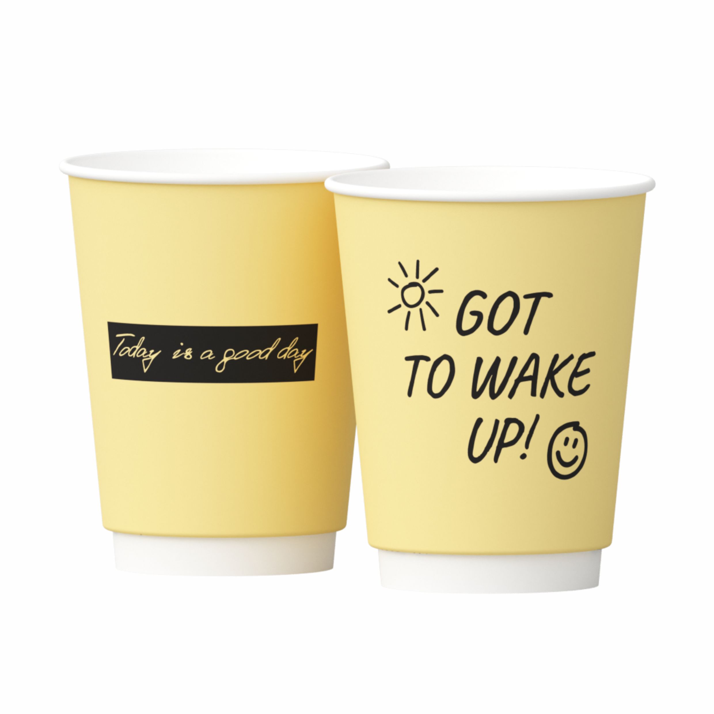 Двухслойный стаĸан бумажный Маркеры жёлтый 350мл