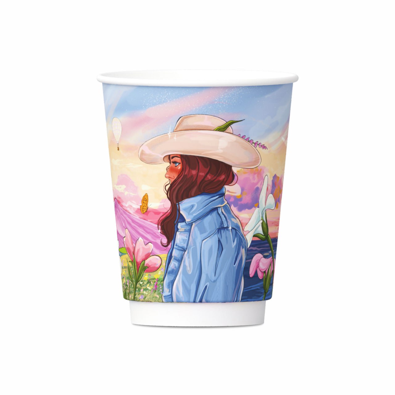 Двухслойный стаĸан бумажный Весенняя коллекция  350мл Soft touch