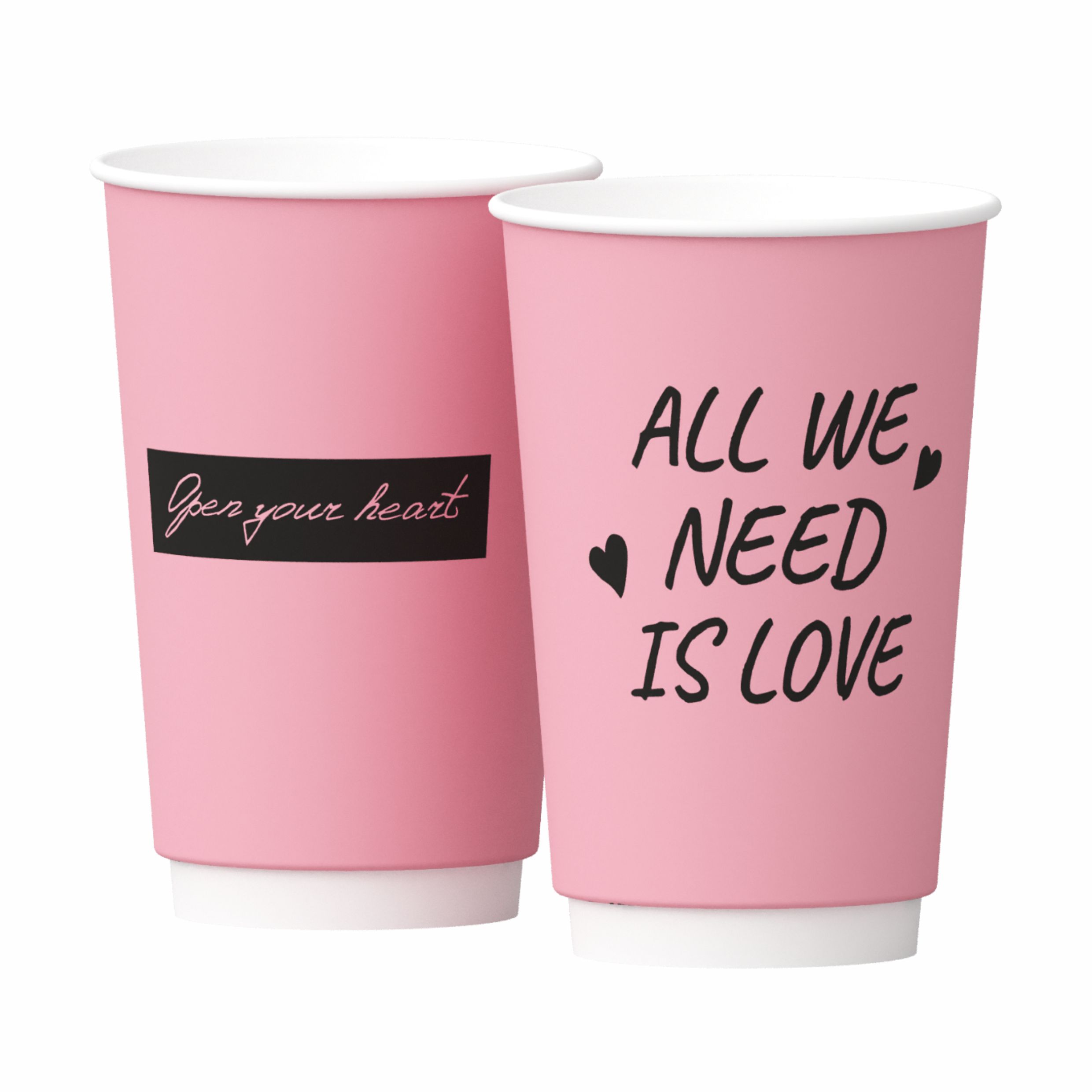 Двухслойный стаĸан бумажный Маркеры розовый 450мл