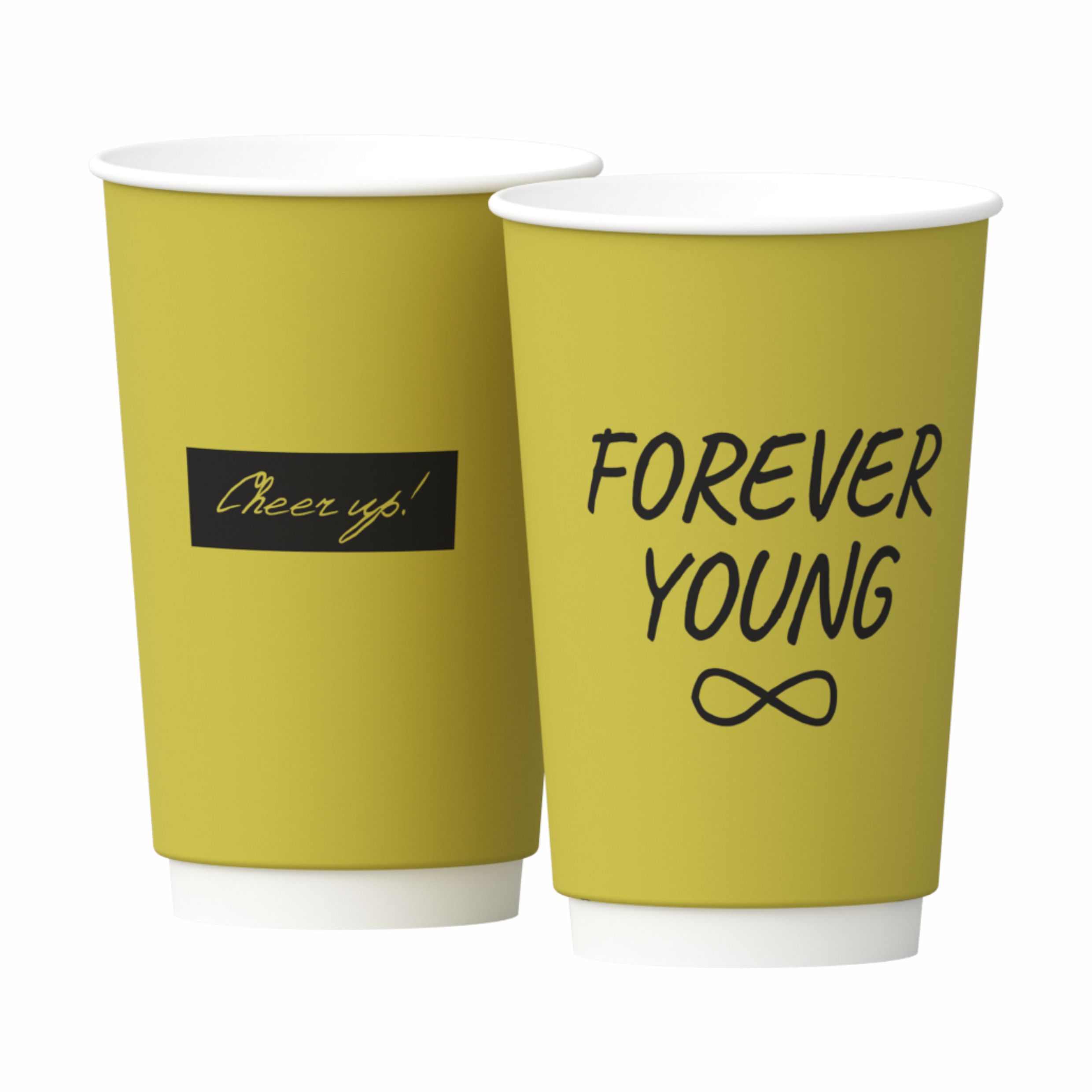 Двухслойный стаĸан бумажный Маркеры зелёный 450мл