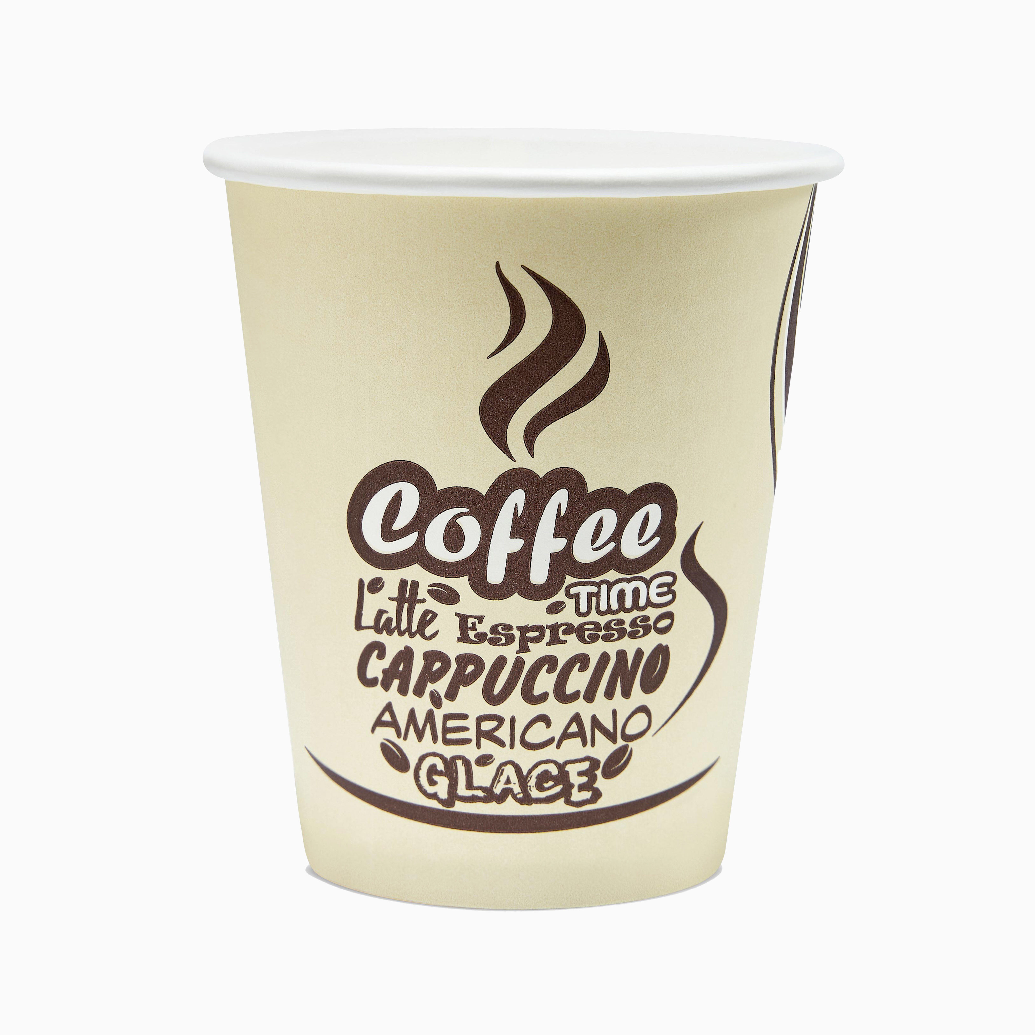 Стакан бумажный однослойный Капучино 250мл