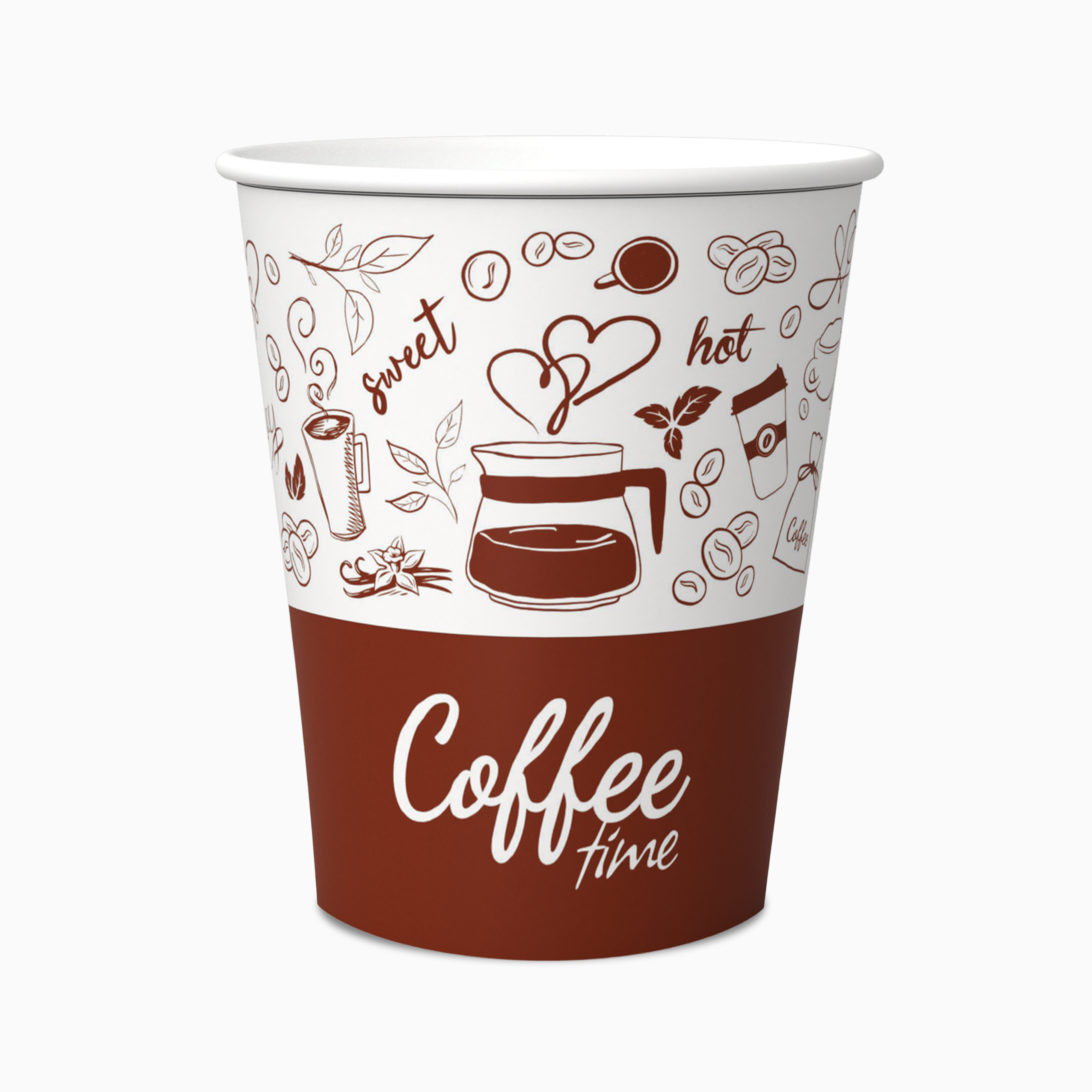 Стакан бумажный однослойный Coffee time 250мл