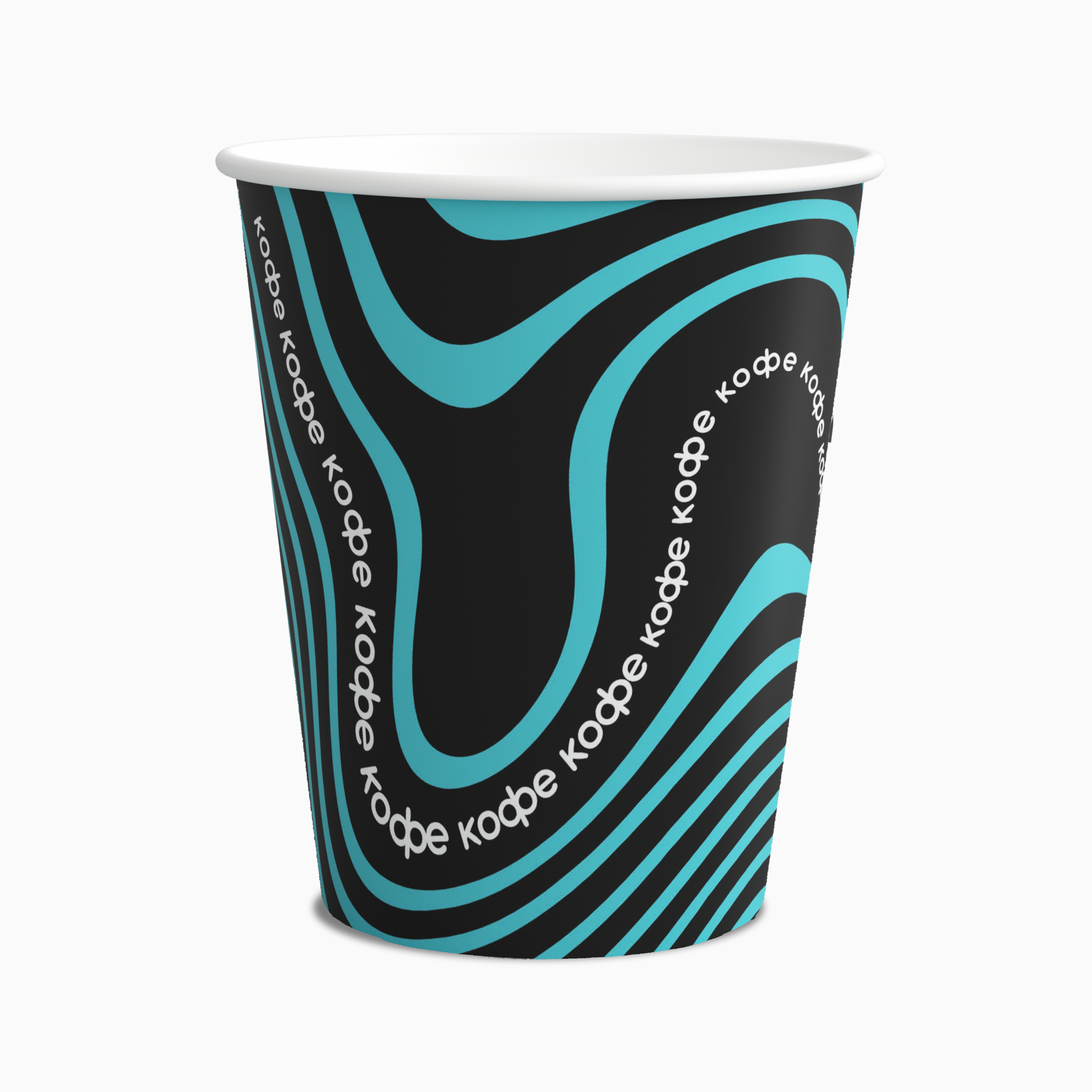 Стакан бумажный однослойный На волне Бирюзовый 250мл