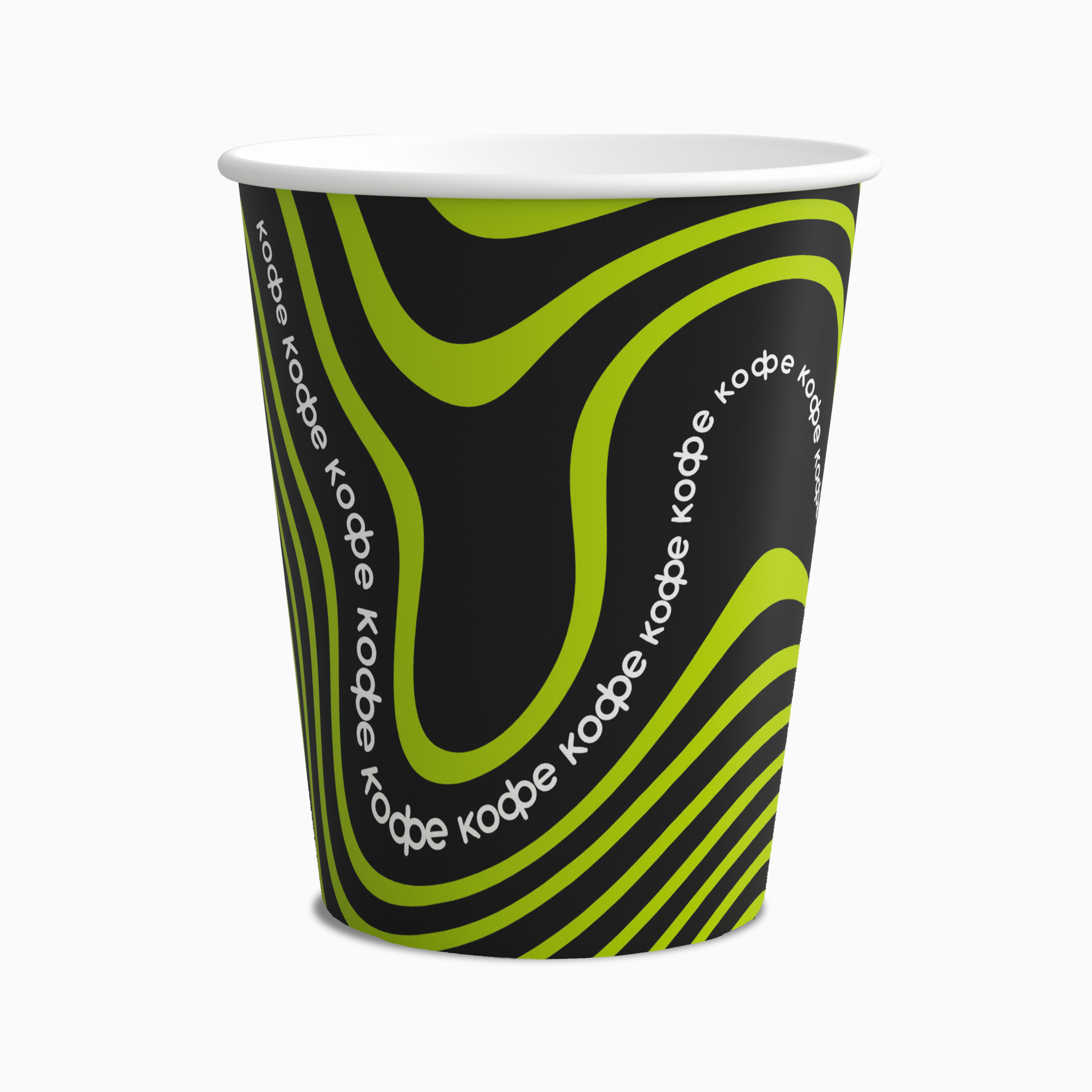 Стакан бумажный однослойный На волне Зелёный 250мл