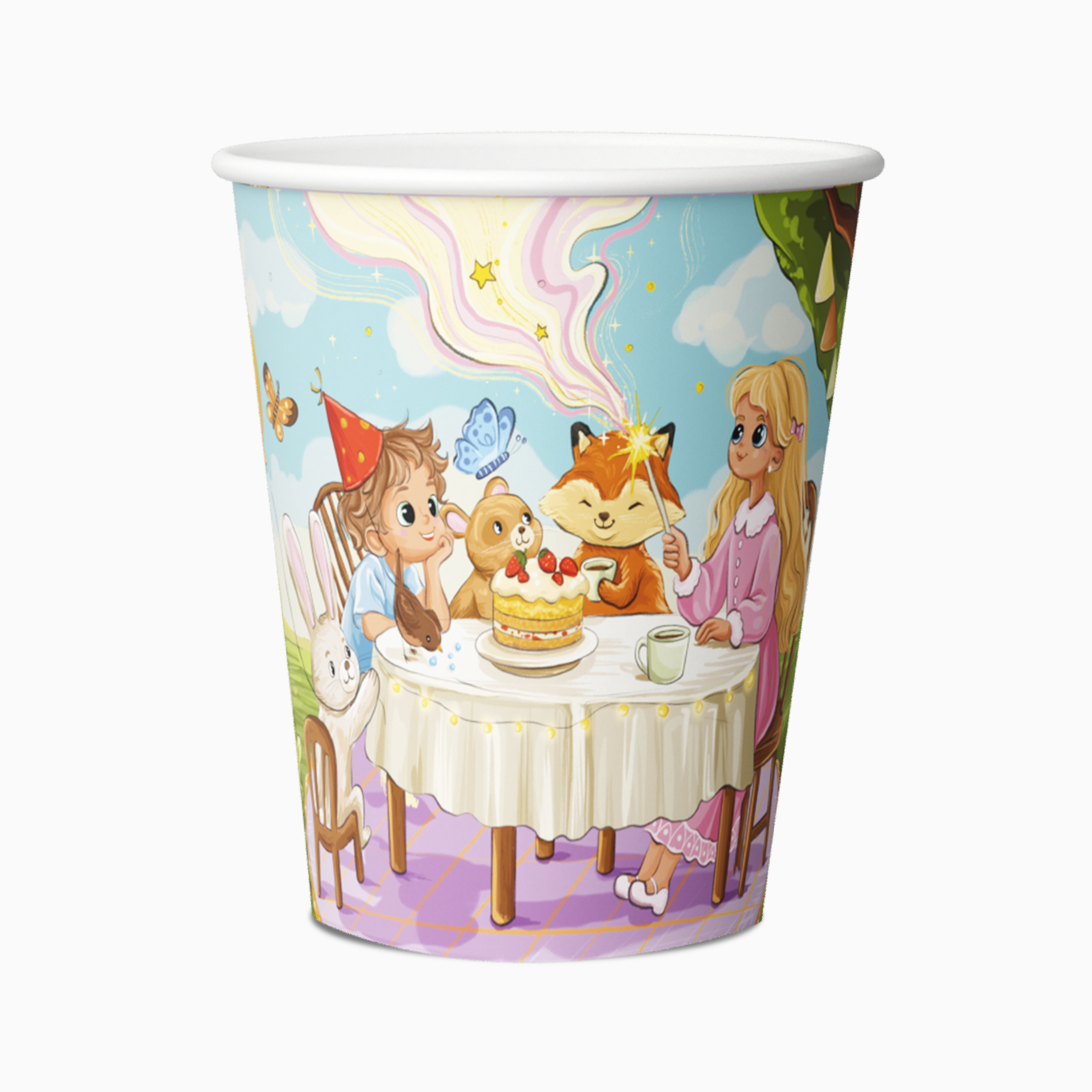 Стакан бумажный однослойный Детский праздник 250мл