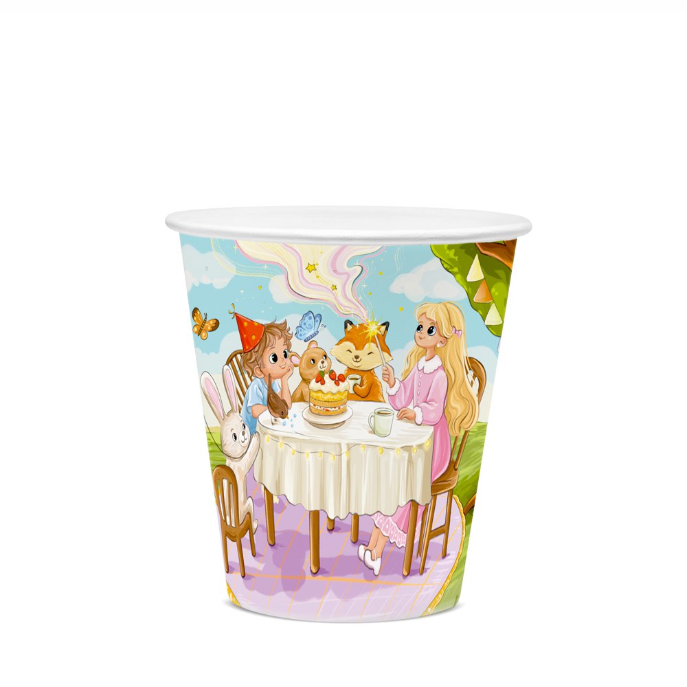 Стакан бумажный однослойный Детский праздник 250мл