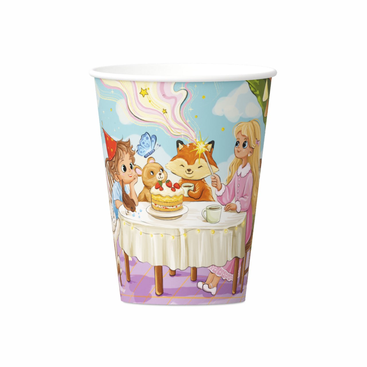 Стакан бумажный однослойный Детский праздник 350мл